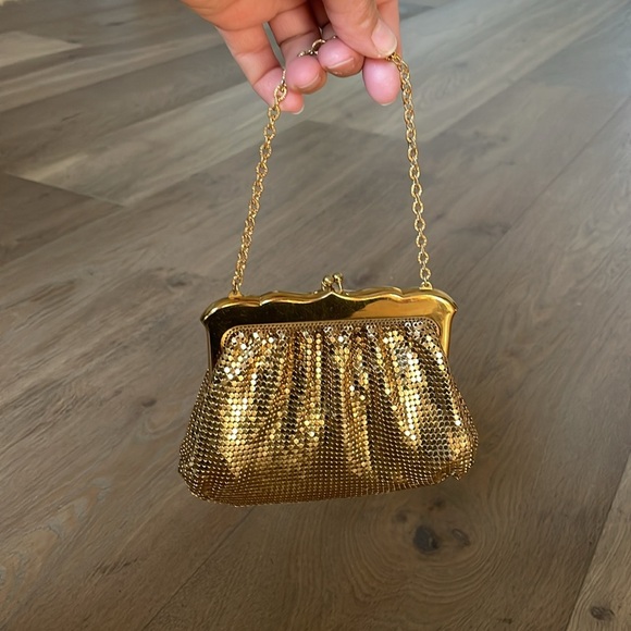 Vintage Whiting & Davis Cream Gold Metal Mesh Bag - Picture 1 of 10